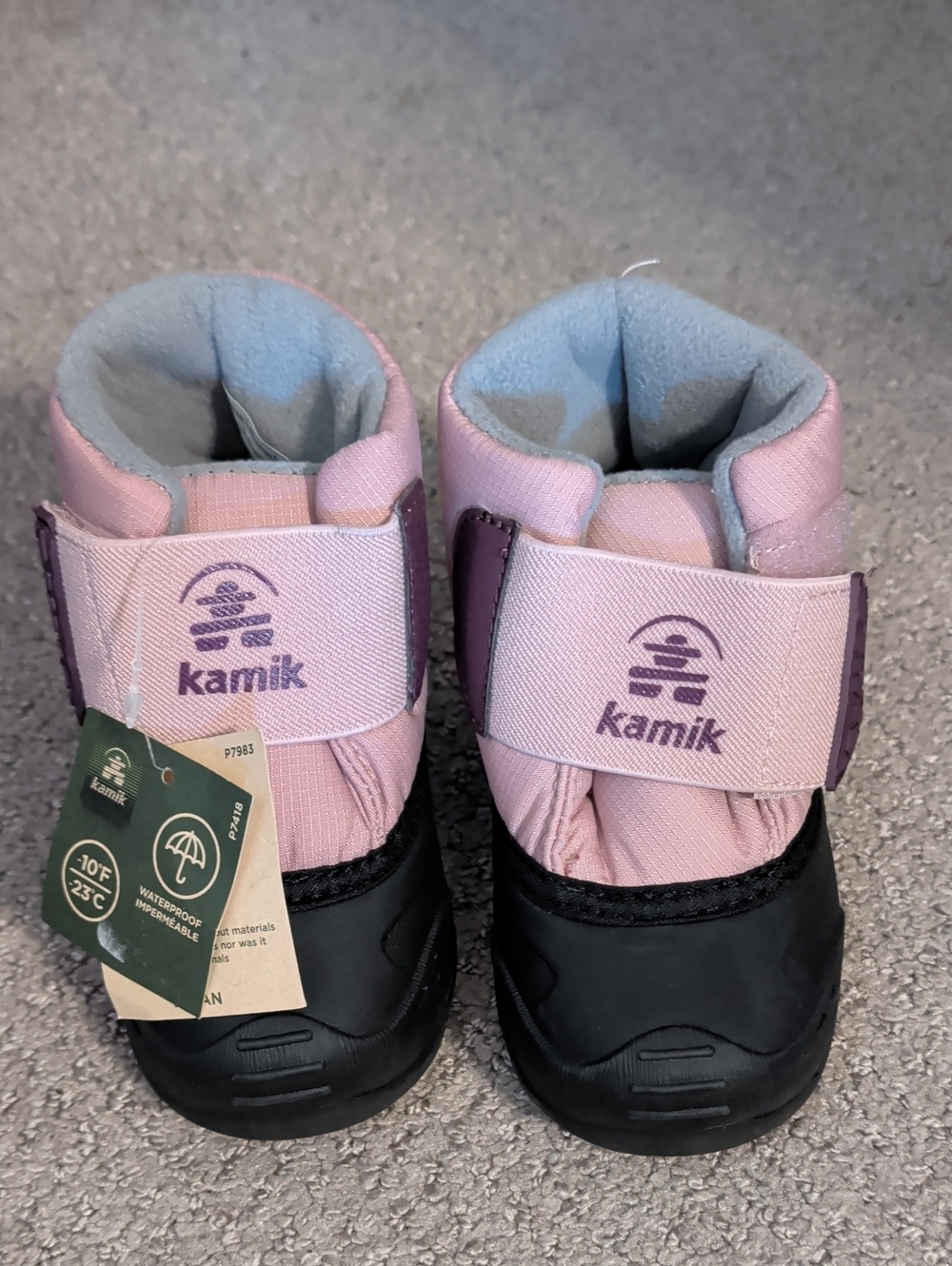 Kamik Toddler Pink and Black Toddler Winter Boots 8